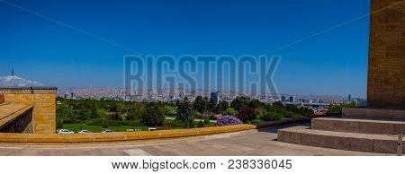 Panoramic View To The City Of Ankara From The Memorial Tomb In Turkey