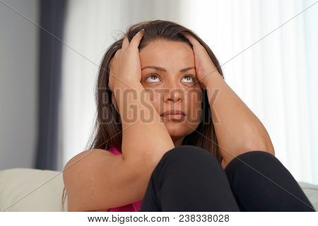 A Lonely Young Woman, She Is Depressed And Separated From Problems In Her Personal Life. The Concept
