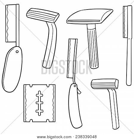 Vector Set Of Razor Hand Drawn Cartoon