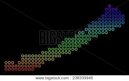 Colored Rainbow Balaton Lake Map. Vector Geographic Map In Bright Spectral Colors With Vertical Grad