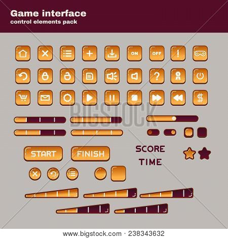 Game User Interface Control Elements Pack For Mobile And Pc Games Or Application