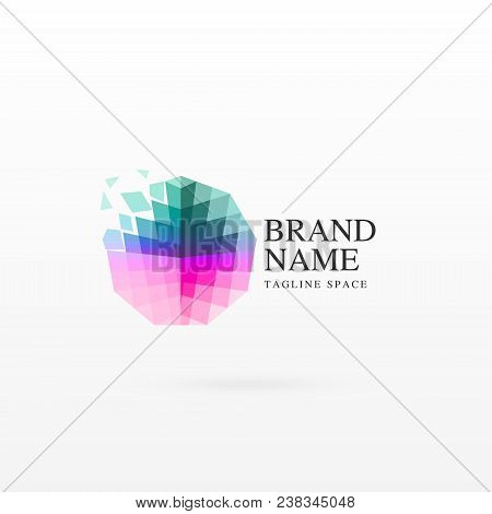 Abstract Logo Concept Design With Florating Particles