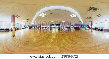 Minsk, Belarus - September, 2017: Full Seamless Panorama 360 Angle Degrees View Inside Interior Of B