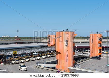Berlin Germany - April 21. 2018: Taxi Lane At Berlin Tegel Airport