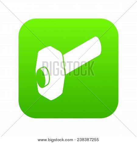 Sledgehammer Icon Green Vector Isolated On White Background