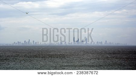Gold Coast Skyline View From Rainbow Bay Lookout In Pat Fagan Park (coolangatta, Queensland Australi