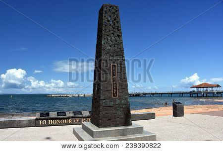 Redcliffe, Australia - Dec 28, 2017. Redcliffe War Memorial Monument Commemorates Those Who Have Ser