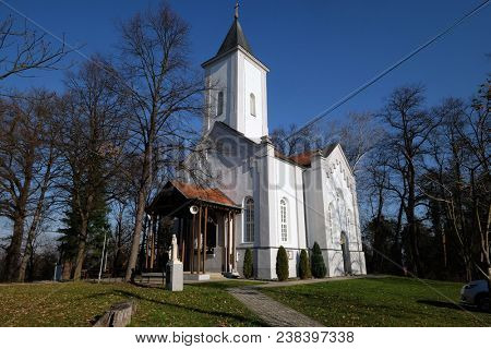 SISAK, CROATIA - DECEMBER 07: Church of Visitation of the Virgin Mary in Sisak, Croatia, on December 07, 2017.