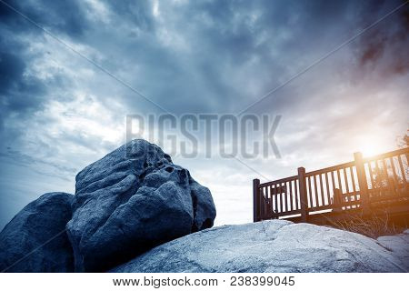 The Wooden Walkway By The Sea, Dongshan Island, Zhangzhou, China.