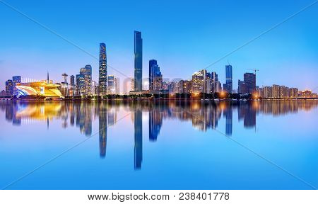 Modern Urban Night View, Pearl River New City, Guangzhou, China