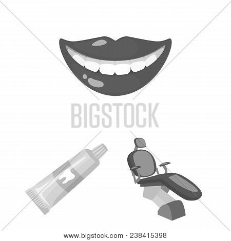 Dental Care Monochrome Icons In Set Collection For Design. Care Of Teeth Vector Symbol Stock  Illust