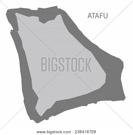 Atafu Map Of Tokelau Islands Grey Illustration Shape