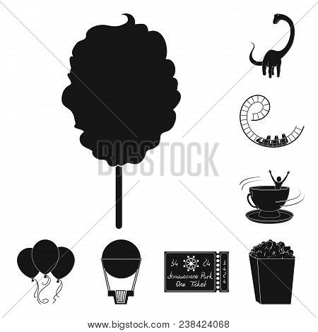 Amusement Park Black Icons In Set Collection For Design. Equipment And Attractions Vector Symbol Sto