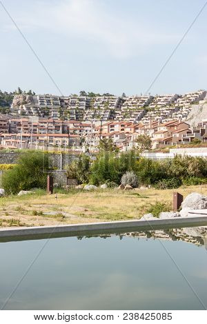 Luxury Village On Sea Side Portopiccolo Port Reflection In Pool