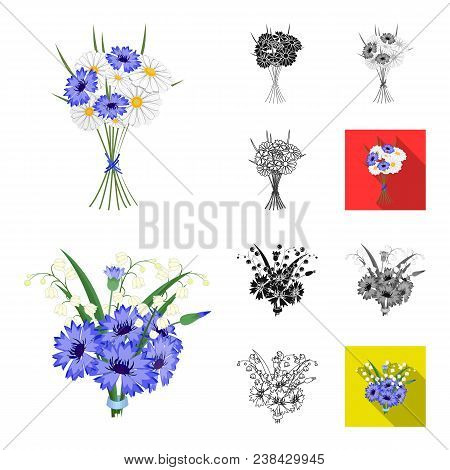 A Bouquet Of Fresh Flowers Cartoon, Black, Flat, Monochrome, Outline Icons In Set Collection For Des