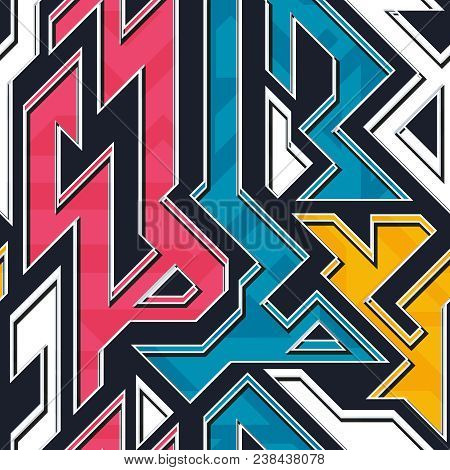 Graffiti Geometric Seamless Pattern (eps 10 Vector File)