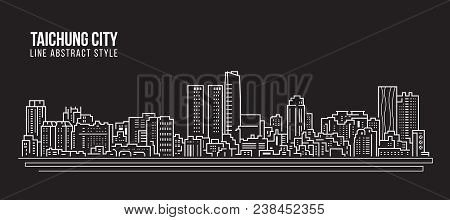 Cityscape Building Line Art Vector Illustration Design - Taichung City