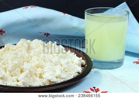 Dairy Whey And Cheese In A Plate