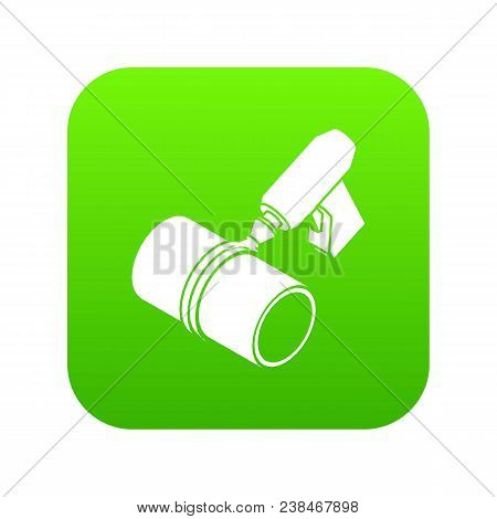 Welding Torch Cutting Icon Green Vector Isolated On White Background