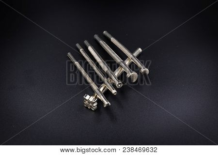 Carving Leather Craft Stamps Set Tool Black Background