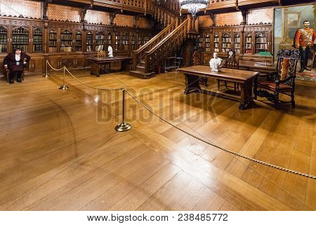 Saint Petersburg, Russia - March 16, 2018: People In Royal Library Room In Hermitage Museum. The Sta