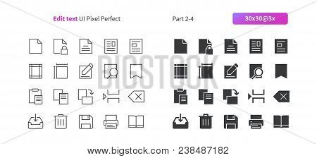 Edit Text Ui Pixel Perfect Well-crafted Vector Thin Line And Solid Icons 30 3x Grid For Web Graphics