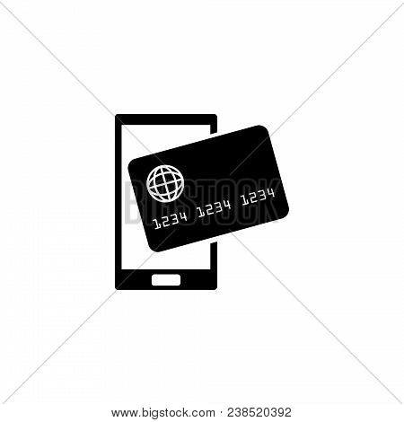 Mobile Payment Processing Nfc. Flat Vector Icon. Simple Black Symbol On White Background