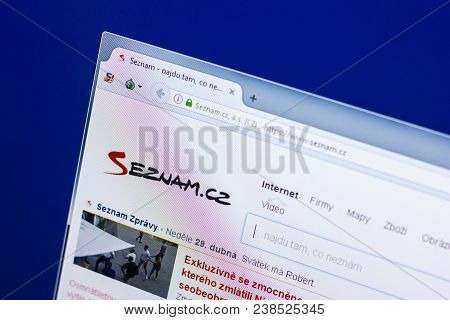 Ryazan, Russia - April 29, 2018: Homepage Of Seznam Website On The Display Of Pc, Url - Seznam.cz.