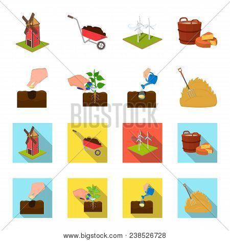 Garden, Ecology, Farmingand Other  Icon In Cartoon, Flat Style. Feed, Plot, Farmicons In Set Collect
