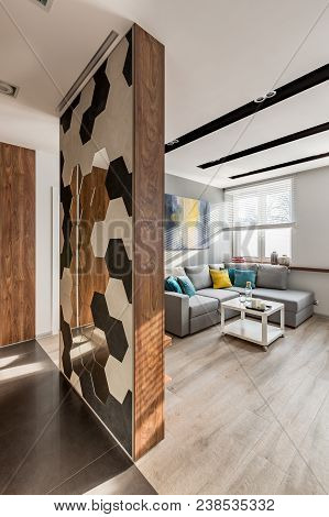 Wall Decorated With Mirrored Tiles
