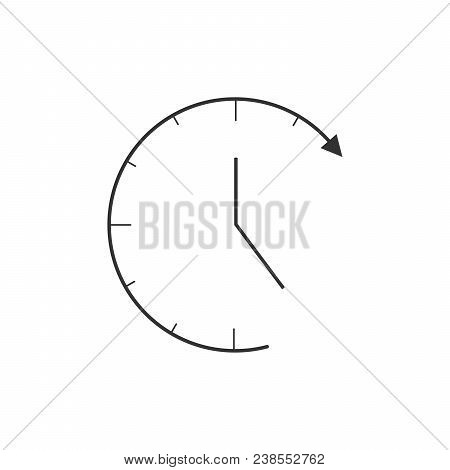Linear Clock Icon In Trendy Flat Style Isolated On White Background. Clock Icon Page Symbol For Your