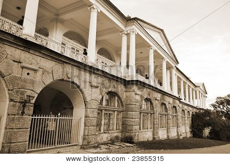 Palace in Tsarskoe Selo. Sepia.