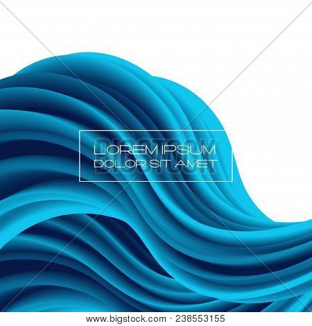 3d Multicolored Liquid Shape With Dynamic Effect. Abstract Gradient Curved Stream Isolated On White.