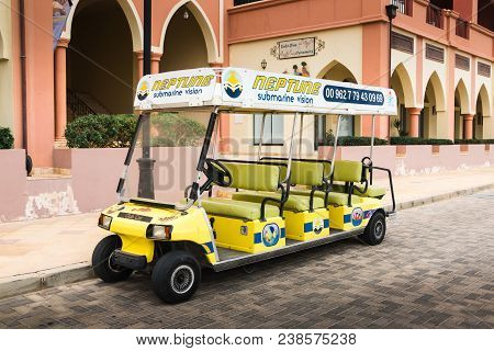 Jordan, Aqaba - December 24, 2017: Car For Tourists In Front Of The House In Jordan
