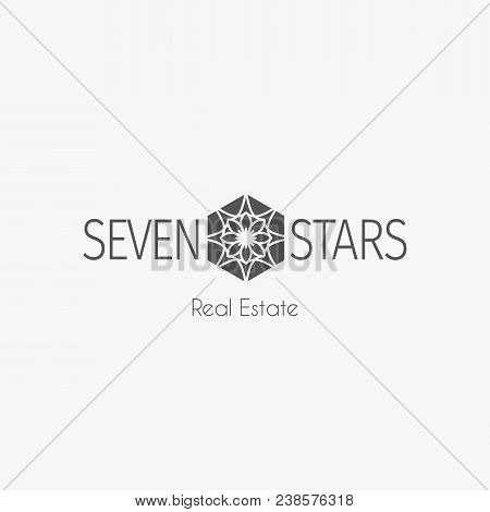 Asian Real Estate Logo Template. Vector Ethnic Ornamental Design For Agency, House And Apartment Ren