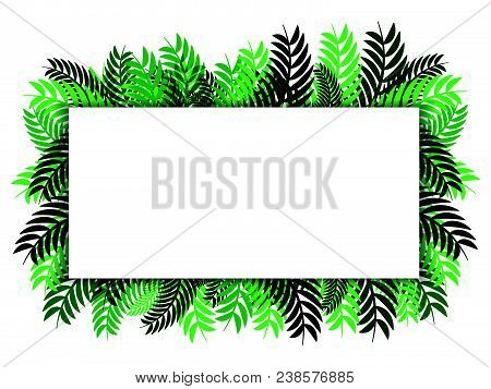 White Paper Green Leaves  Vector Abstract  Nature Background Design