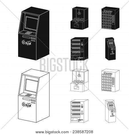 A Game Machine, A Ticket Sales Terminal, An Automaton For Selling Aqua And Chocolate. Terminals Set 