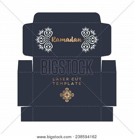 Laser Cut Islamic Pattern Envelope Template Vector