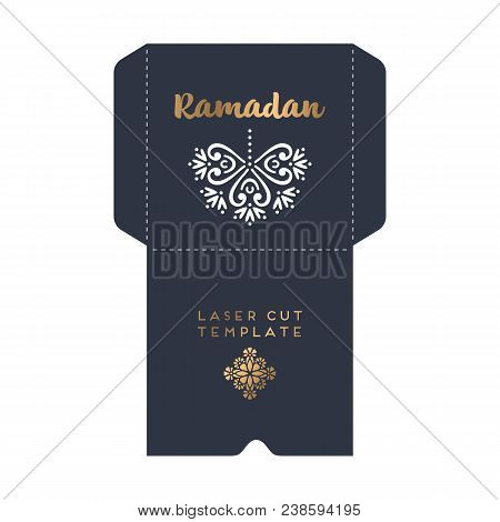 Laser Cut Islamic Pattern Envelope Template Vector