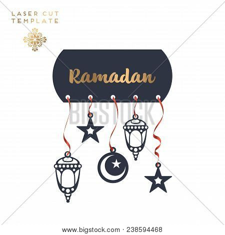 Laser Cut Islamic Pattern Envelope Template Vector