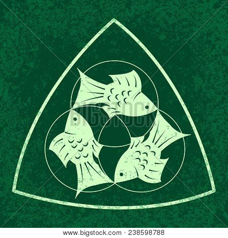 Trinity Sunday. The Concept Of A Religious Christian Holiday. Three Fish, Located Symmetrically. Thr