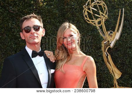 LOS ANGELES - APR 29:  James Patrick Stuart, Michelle Stafford at the 45th Daytime Emmy Awards at the Pasadena Civic Auditorium on April 29, 2018 in Pasadena, CA