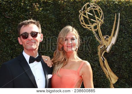 LOS ANGELES - APR 29:  James Patrick Stuart, Michelle Stafford at the 45th Daytime Emmy Awards at the Pasadena Civic Auditorium on April 29, 2018 in Pasadena, CA