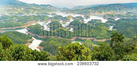 Ta Dung Lake In The Morning When The Sun Rises At The Top Of  Mountain Shines Fog Into Lake Full Of 