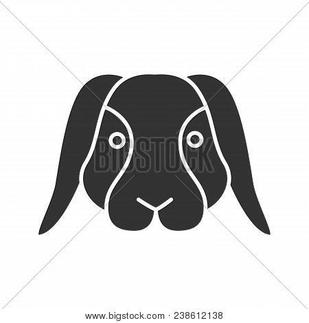 Dwarf Rabbit Glyph Icon. Silhouette Symbol. Bunny. Hare. Negative Space. Vector Isolated Illustratio