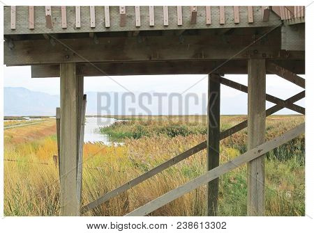 Bird Migratory Area Watch Tower On Cloudy Day