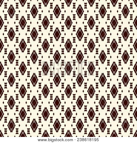 Ethnic Style Abstract Seamless Pattern With Repeated Diamonds. Native Americans Ornamental Backgroun