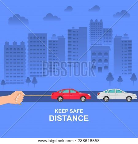 The Hand Constraining Car Speed Symbolizes Increase In Distance Between Vehicles, Reduction Of Speed