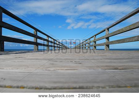 Wooden Sea Bridge In Prerow, Darss, Germany