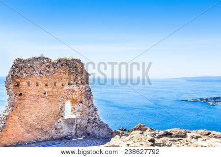 Greek Theater In Taormina And Etna Mont